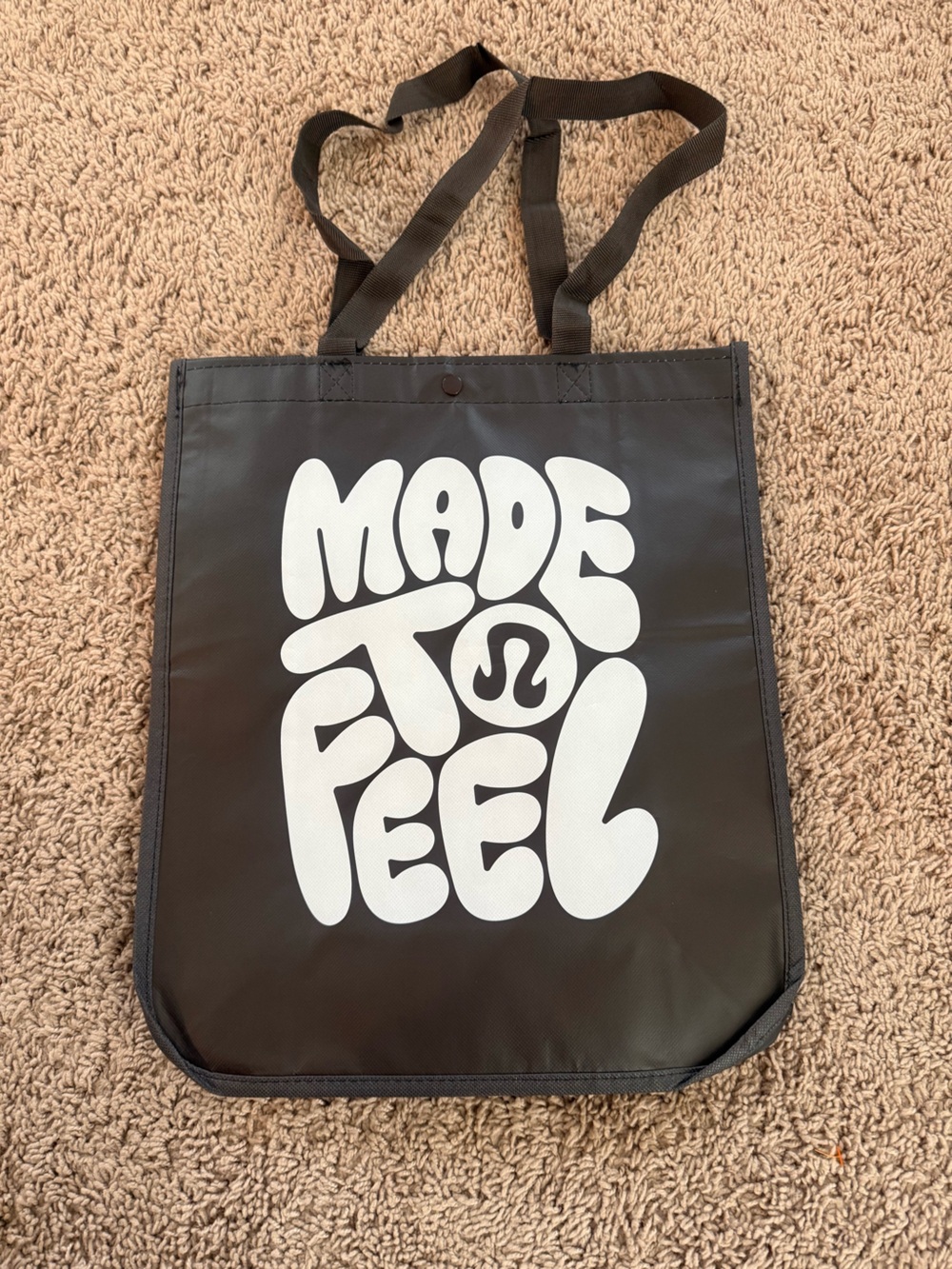 lululemon athletica Black Tote with White 'Made to Feel' Graphic
